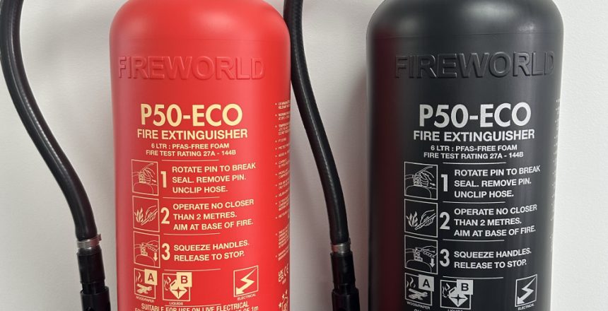 p50 fire extinguisher black and red