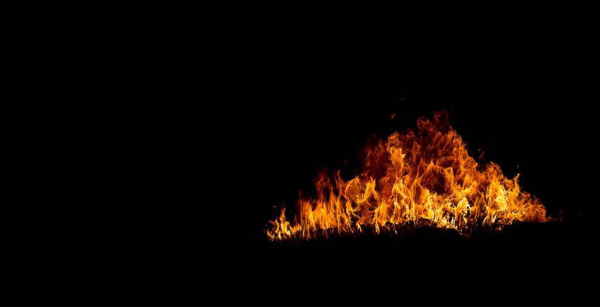 image of fire on a black background